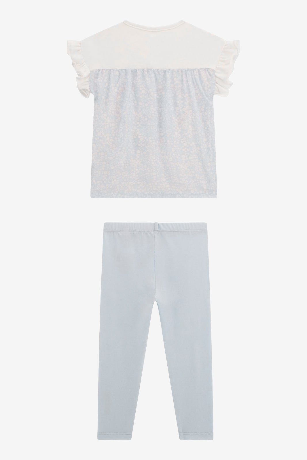 GUESS® Kids "Hallie" Blue Floral Heart T-Shirt & Leggings - Millie and John