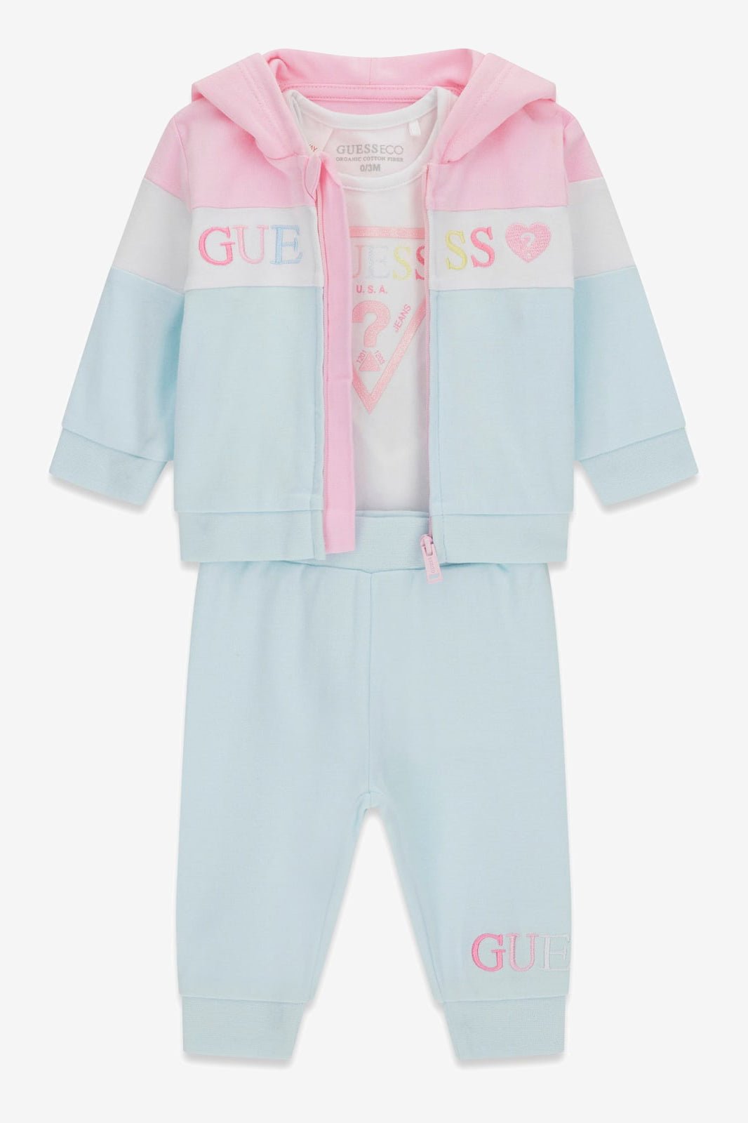 GUESS® Kids "Harper" Pink & Blue 3 - Piece Lounge Set - Millie and John