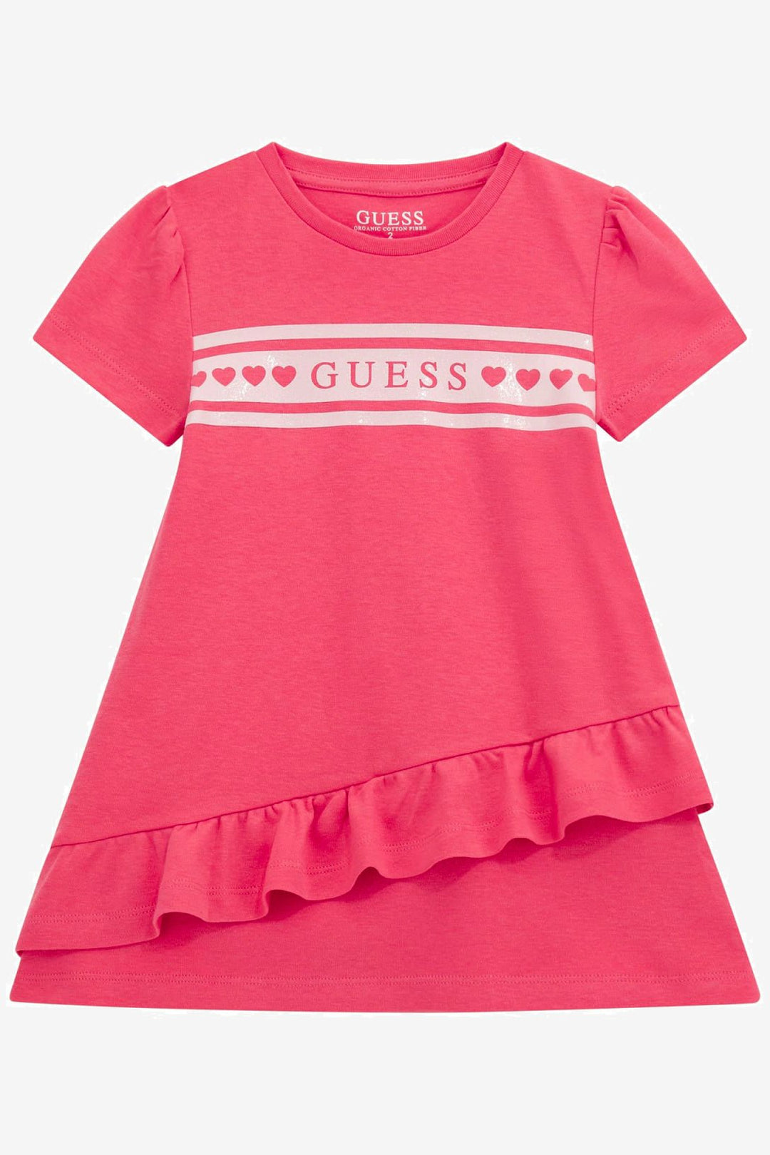 GUESS® Kids "Harriet" Cerise Pink Asymmetric Frill Dress - Millie and John