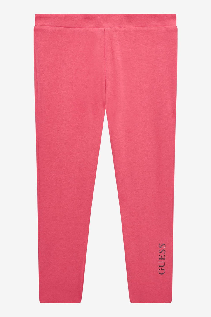 GUESS® Kids "Imogen" Cerise LOVE Sequin T-Shirt & Reversible Heart Leggings - Millie and John