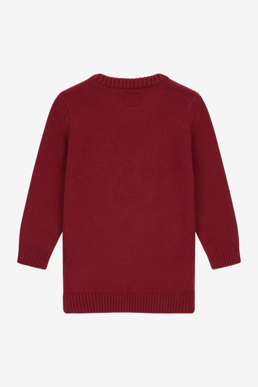 GUESS® Kids "Jemima" Burgundy & Gold Teddy Bear Knit Jumper Dress - Millie and John