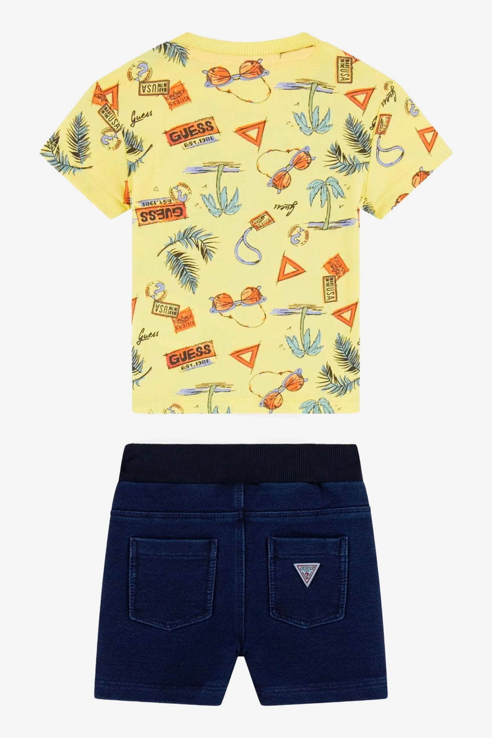 GUESS® Kids "Jesse" Yellow Summer Print T-Shirt & Shorts - Millie and John