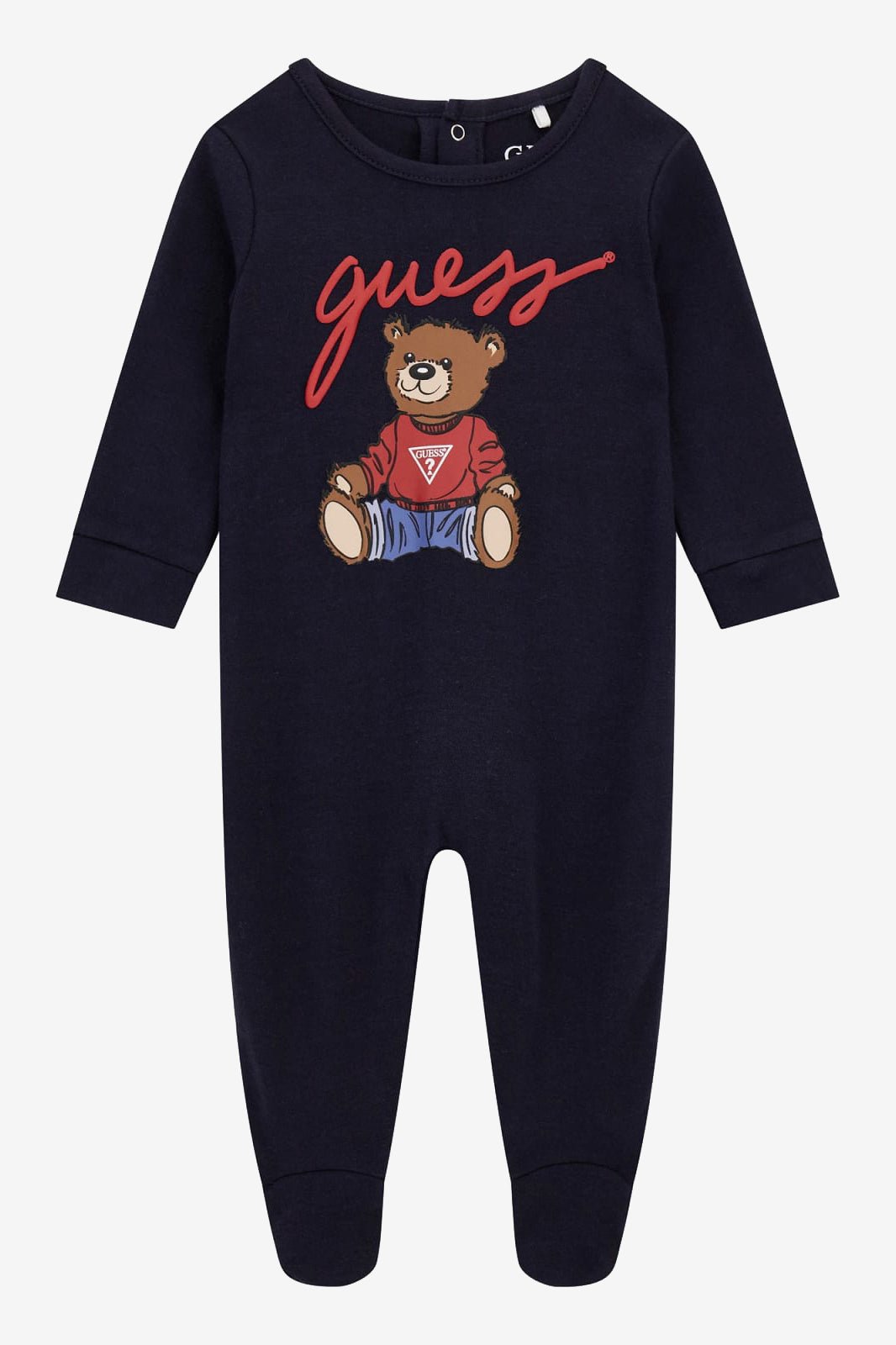 GUESS® Kids "Jonah" Navy Teddy Bear Sleepsuit - Millie and John