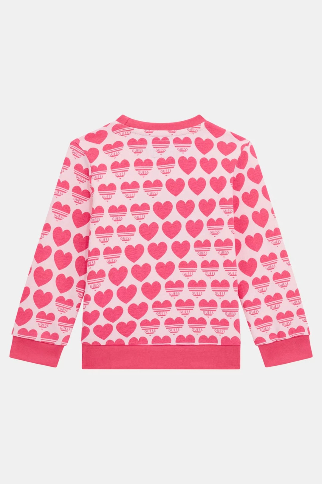 GUESS® Kids "Lila" Cerise Heart Print Sweatshirt & Reversible Leggings - Millie and John
