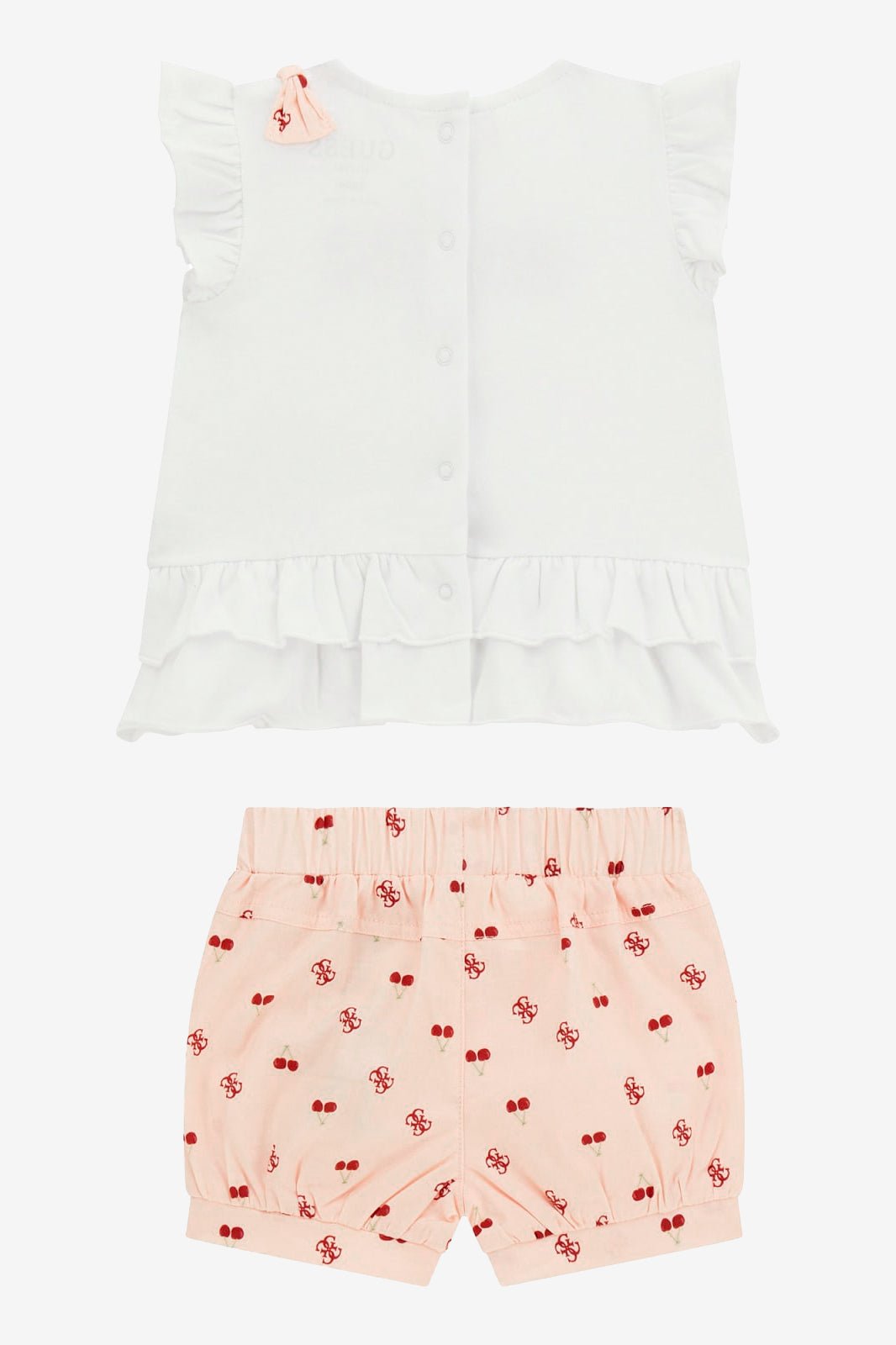 GUESS® Kids "Lula" Peach & Red Cherry Print Top & Shorts - Millie and John