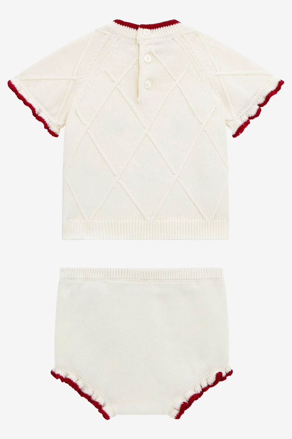GUESS® Kids "Maribel" Ivory & Red Knitted Cherry Top & Bloomers - Millie and John