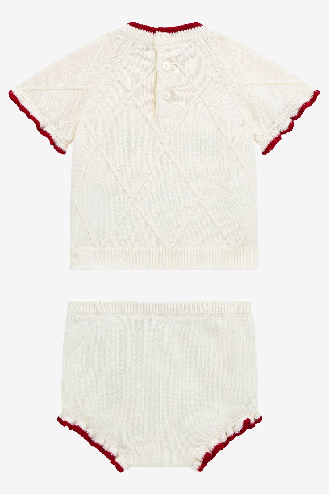 GUESS® Kids "Maribel" Ivory & Red Knitted Cherry Top & Bloomers - Millie and John