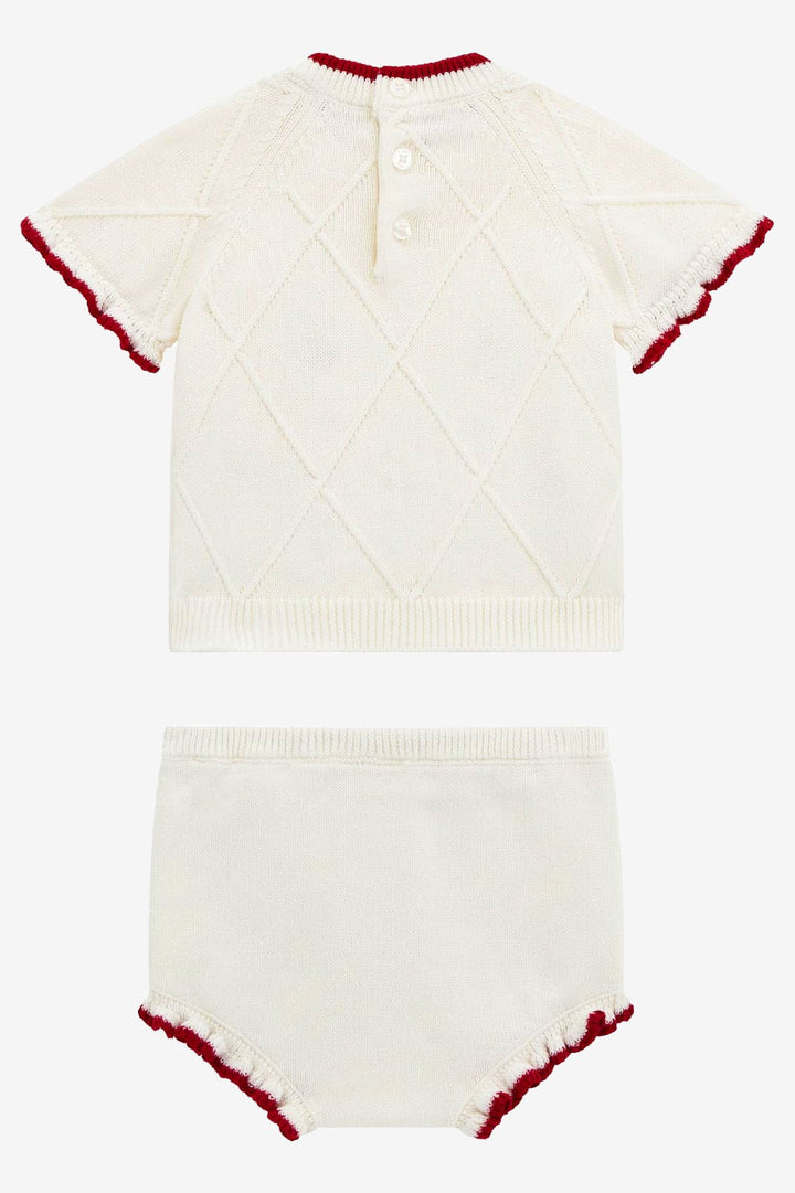 GUESS® Kids "Maribel" Ivory & Red Knitted Cherry Top & Bloomers - Millie and John