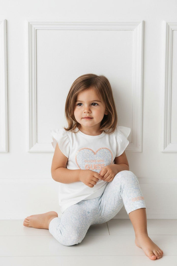 GUESS® Kids "Marnie" Blue Floral T-Shirt &amp; Leggings - Millie and John
