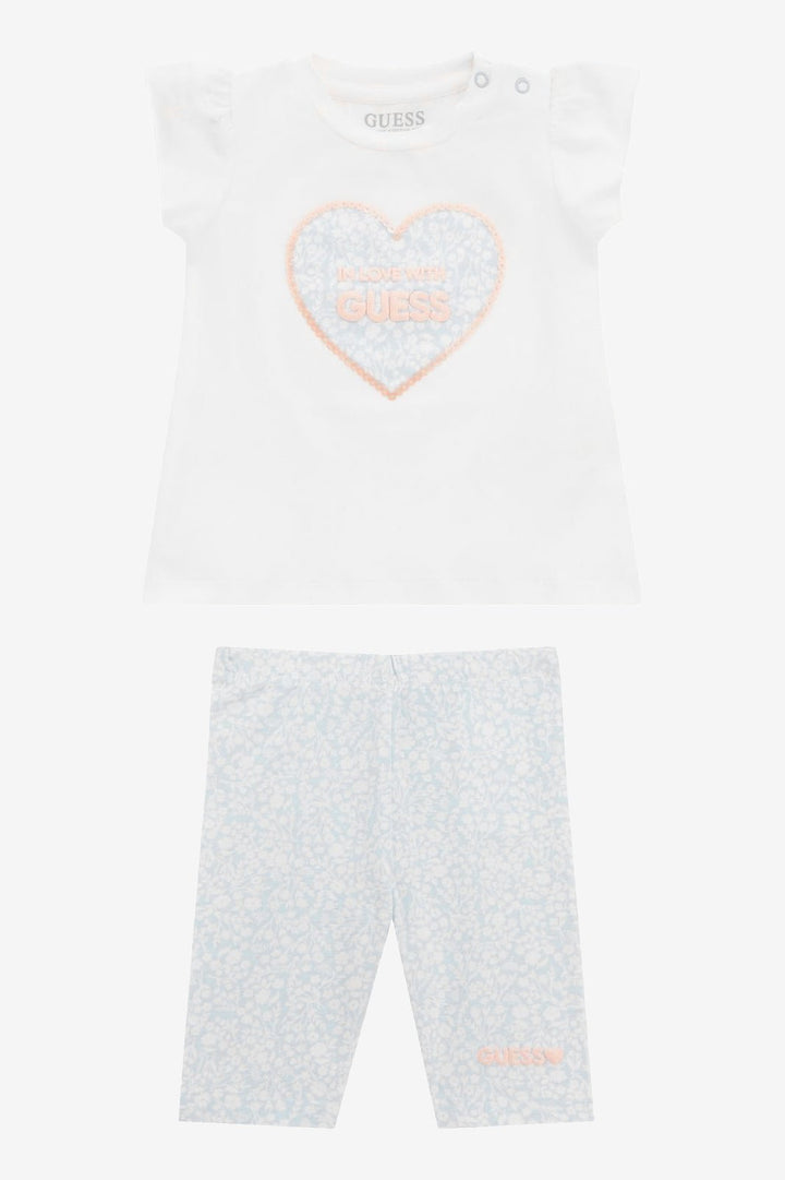 GUESS® Kids "Marnie" Blue Floral T-Shirt & Leggings - Millie and John