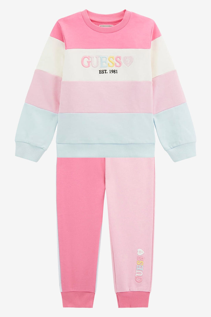 GUESS® Kids "Maya" Pink & Blue Colour Block Tracksuit - Millie and John
