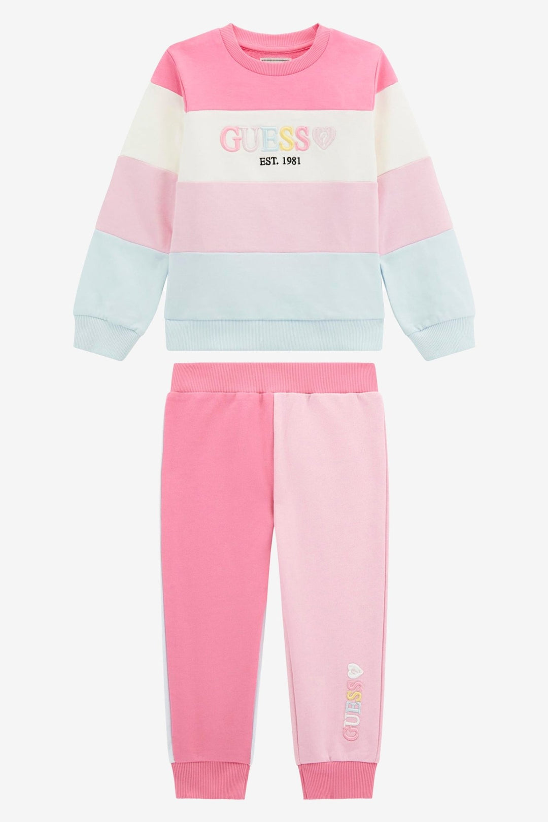 GUESS® Kids "Maya" Pink & Blue Colour Block Tracksuit - Millie and John
