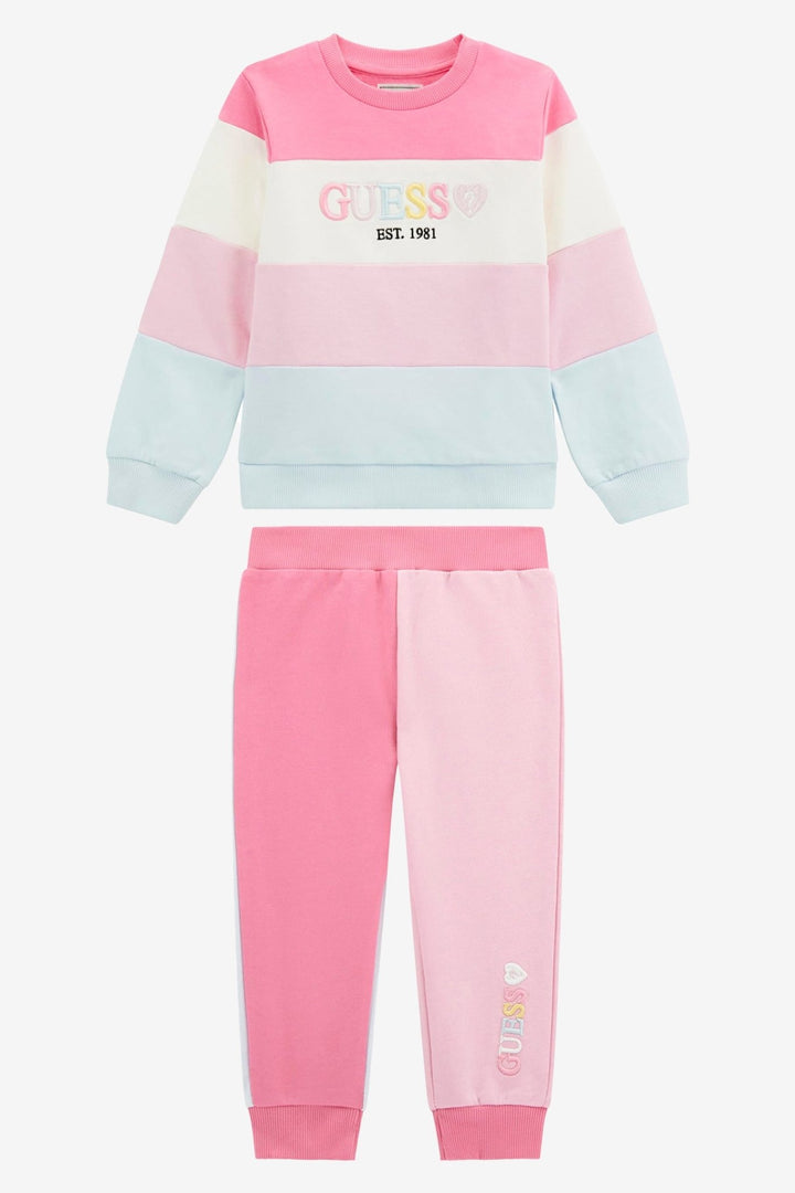 GUESS® Kids "Maya" Pink & Blue Colour Block Tracksuit - Millie and John