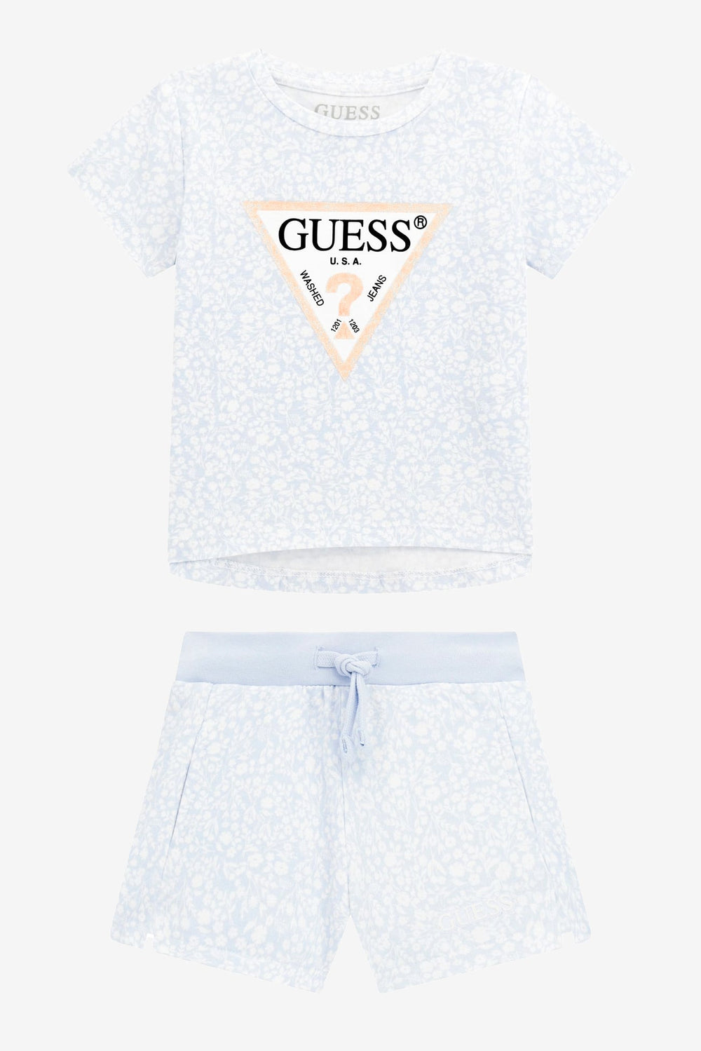 GUESS® Kids "Nell" Blue Floral T-Shirt & Shorts - Millie and John