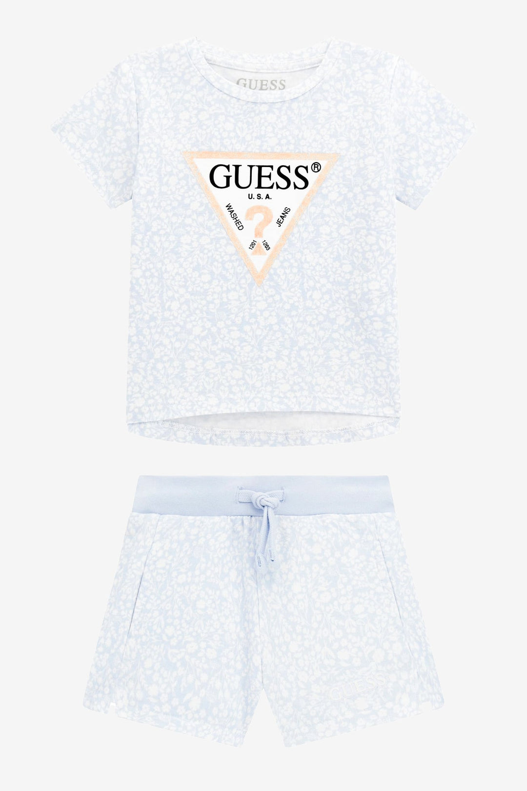 GUESS® Kids "Nell" Blue Floral T-Shirt & Shorts - Millie and John