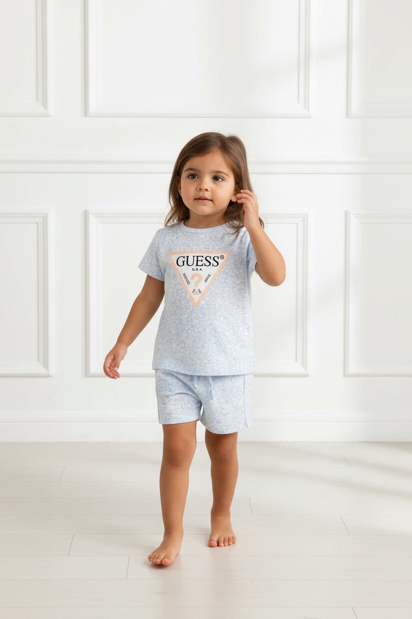 GUESS® Kids "Nell" Blue Floral T-Shirt & Shorts - Millie and John