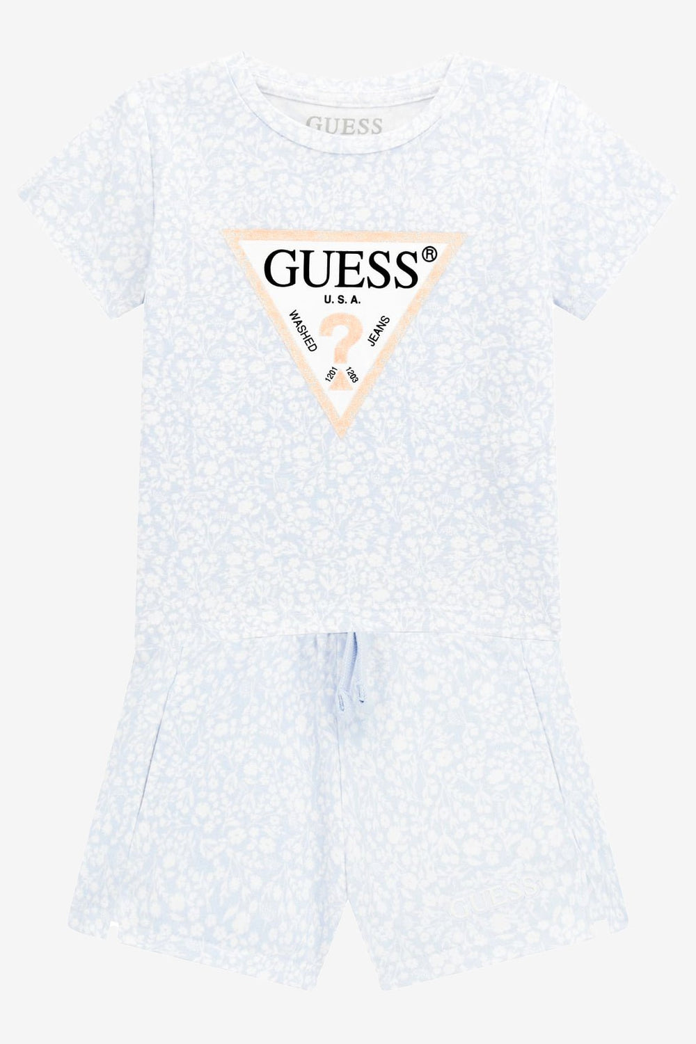 GUESS® Kids "Nell" Blue Floral T-Shirt & Shorts - Millie and John