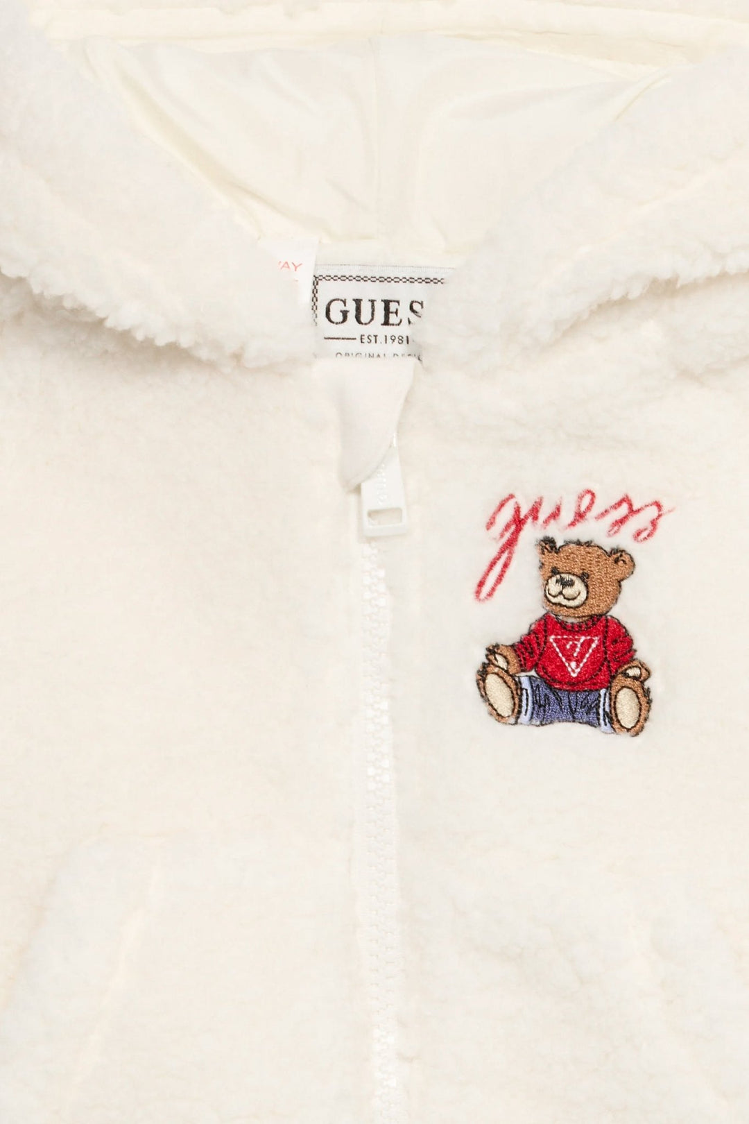 GUESS® Kids "Noa" Ivory Sherpa Hooded Jacket - Millie and John