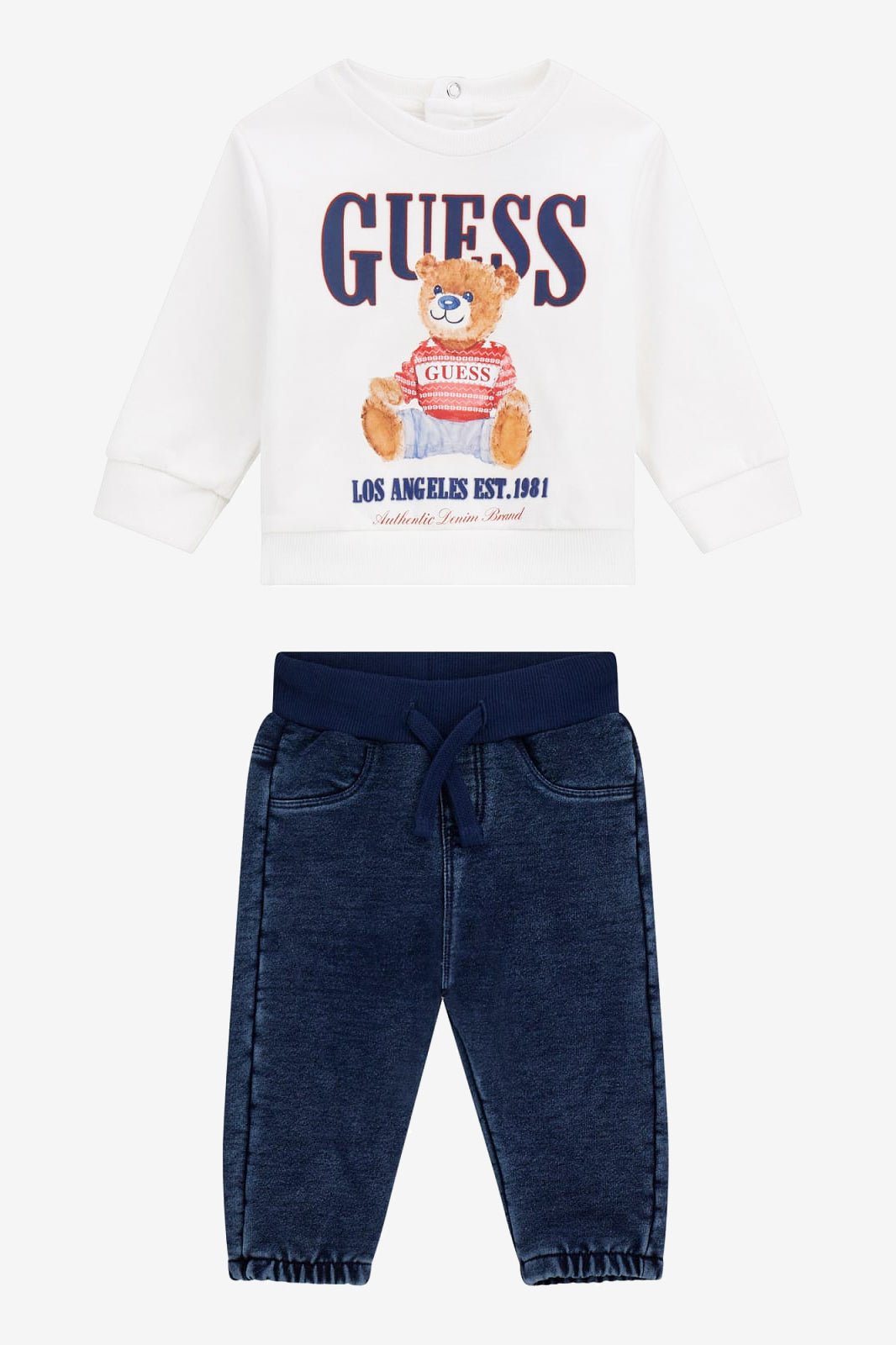 GUESS® Kids "Noel" White Festive Bear Sweatshirt & Joggers - Millie and John