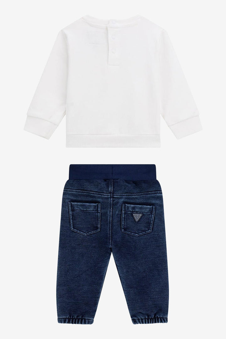 GUESS® Kids "Noel" White Festive Bear Sweatshirt & Joggers - Millie and John