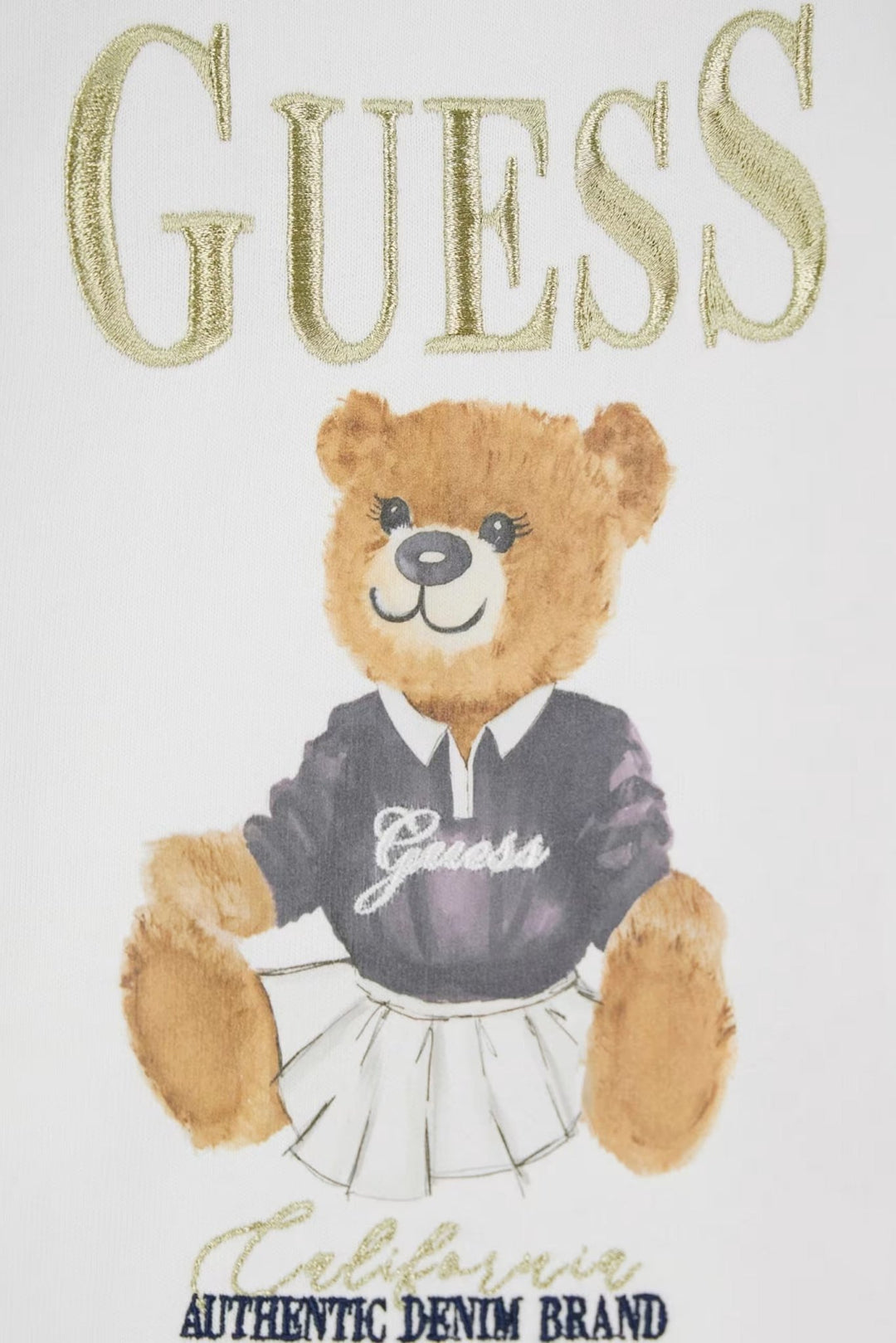 GUESS® Kids "Ophelia" White & Gold Bear Sweatshirt - Millie and John