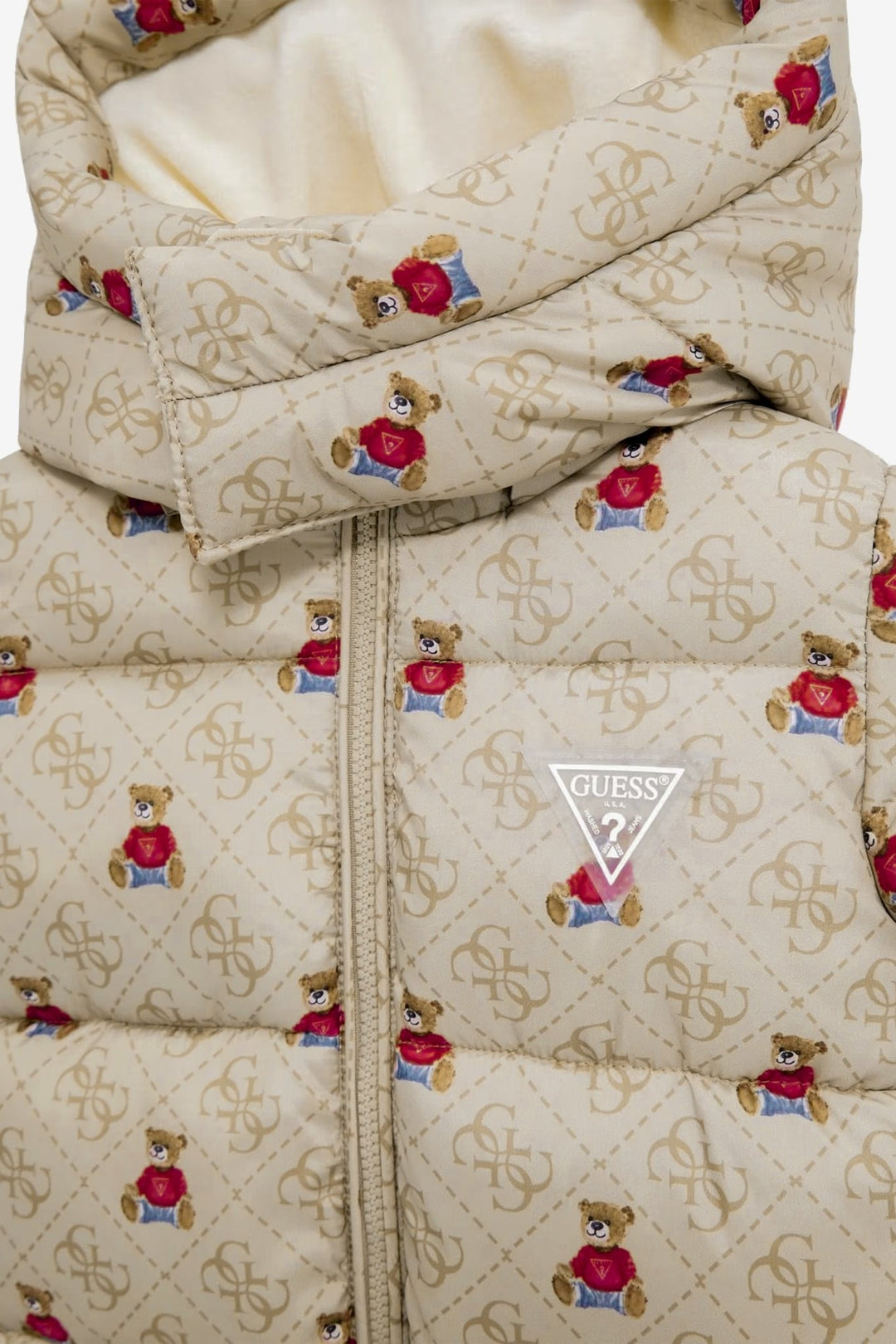 GUESS® Kids "Otie" Beige Teddy Monogram Snowsuit - Millie and John