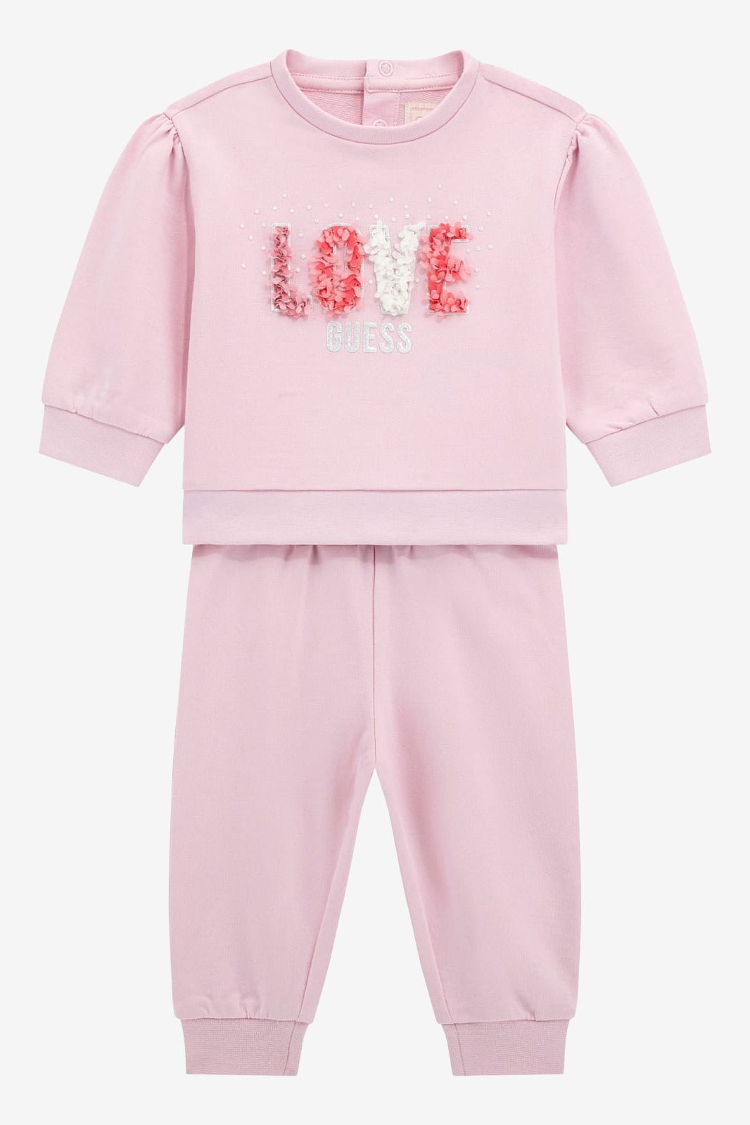 GUESS® Kids "Poppy" Candy Pink Floral LOVE Tracksuit - Millie and John