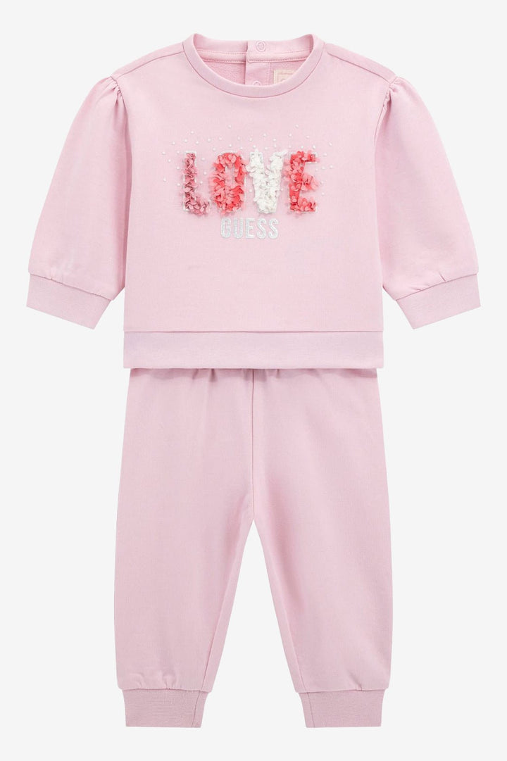 GUESS® Kids "Poppy" Candy Pink Floral LOVE Tracksuit - Millie and John