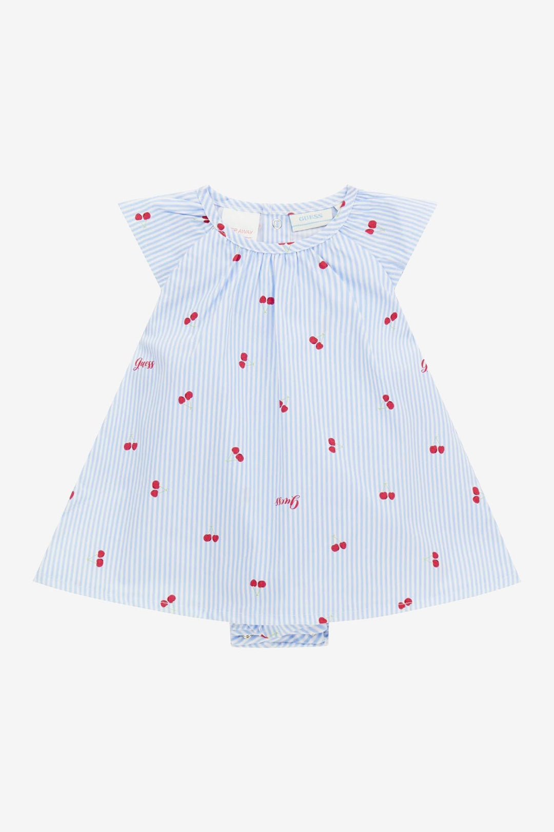GUESS® Kids "Posy" Blue & White Striped Cherry Print Romper - Millie and John