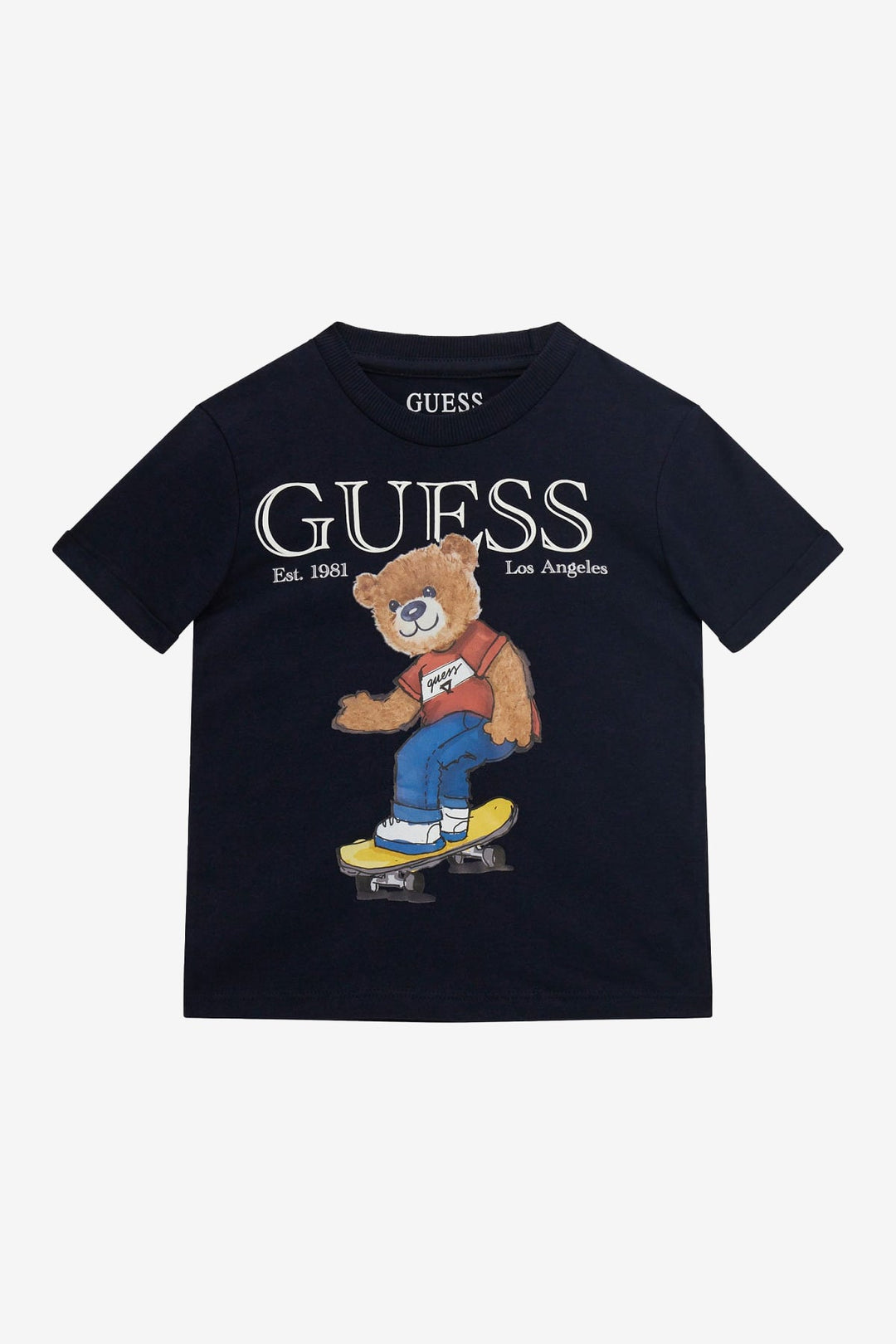 GUESS® Kids "Rafe" Navy Skateboard Teddy T-Shirt - Millie and John