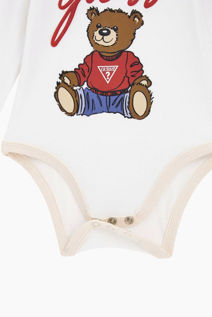 GUESS® Kids "Rory" Sand Teddy Bear 3 - Piece Hooded Set - Millie and John