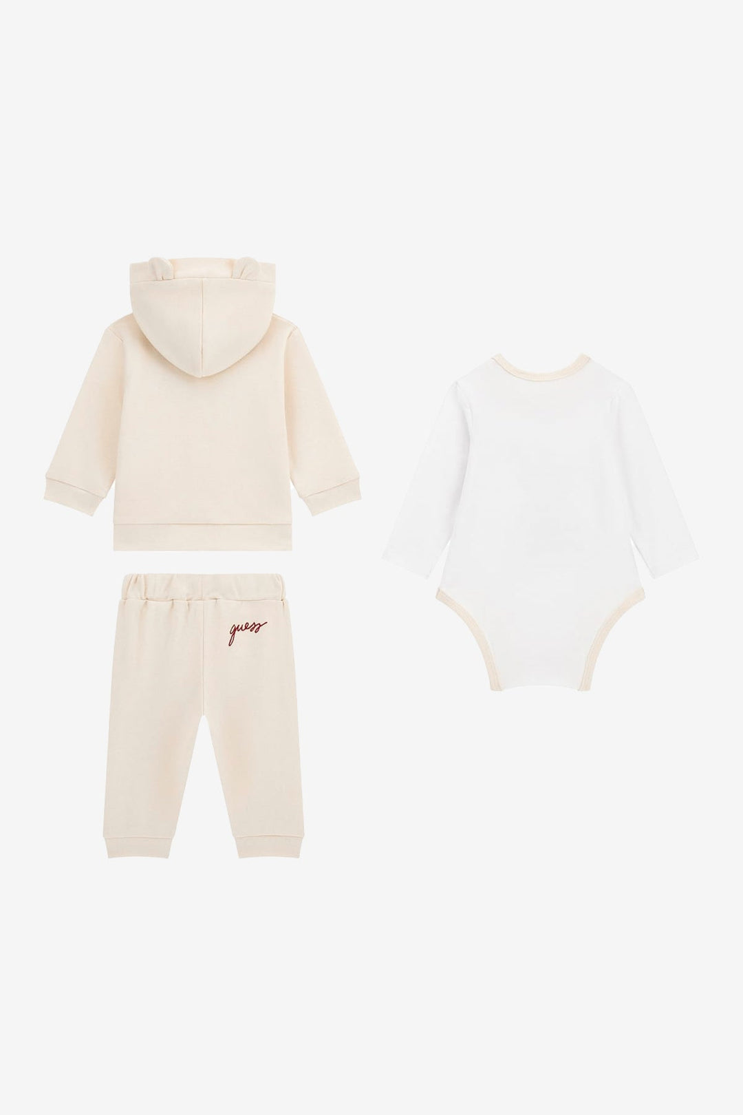 GUESS® Kids "Rory" Sand Teddy Bear 3 - Piece Hooded Set - Millie and John