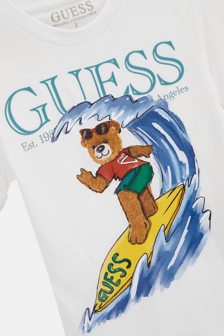 GUESS® Kids "Rory" White Surfer Teddy T-Shirt - Millie and John