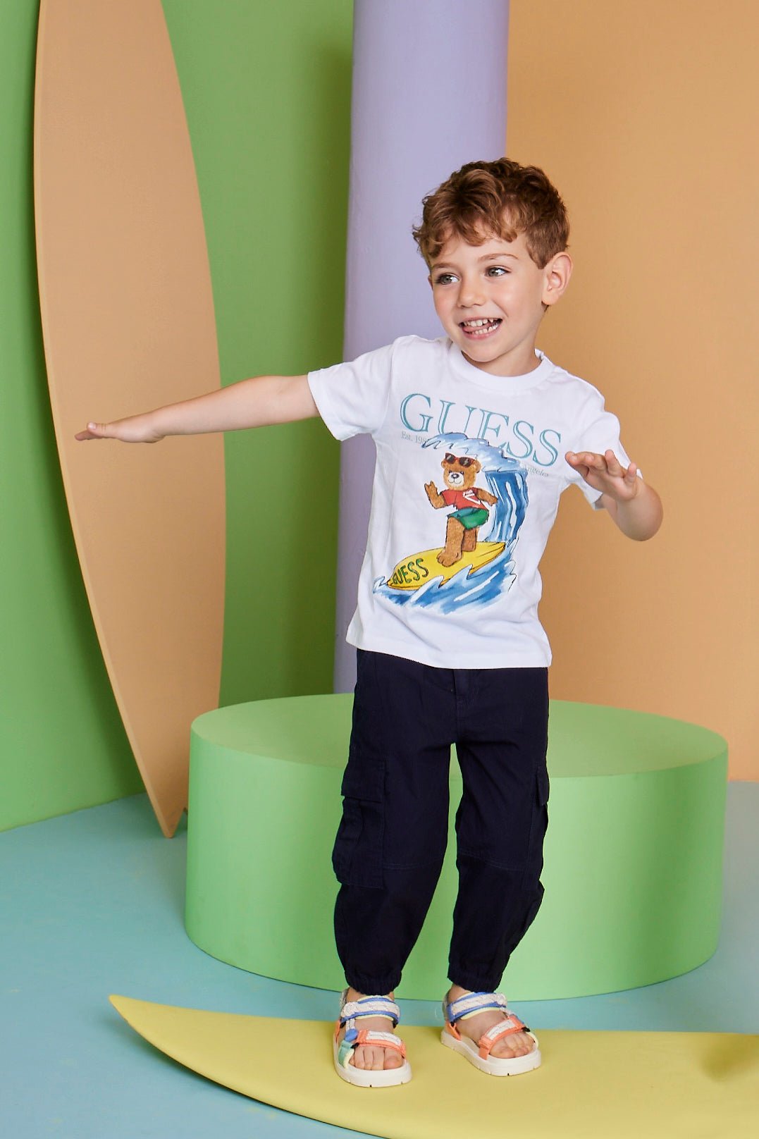 GUESS® Kids "Rory" White Surfer Teddy T-Shirt - Millie and John