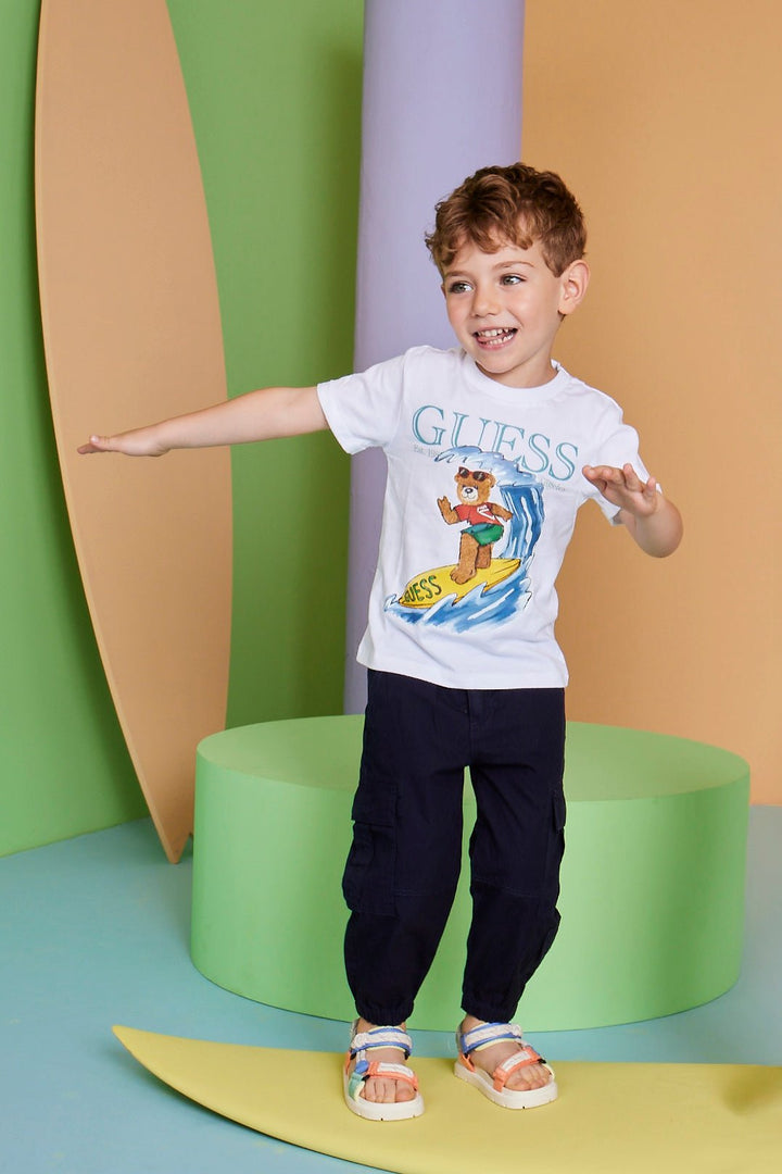 GUESS® Kids "Rory" White Surfer Teddy T-Shirt - Millie and John