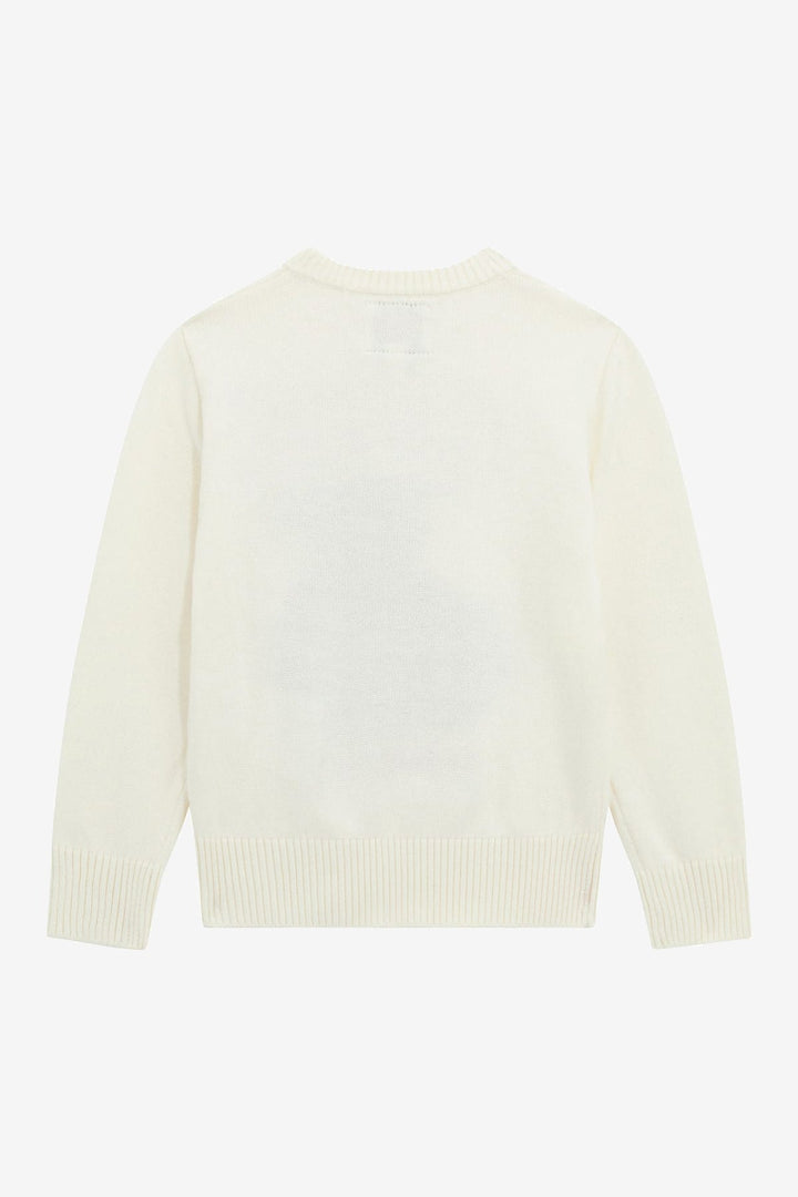 GUESS® Kids "Rudy" Ivory Festive Bear Knit Jumper - Millie and John