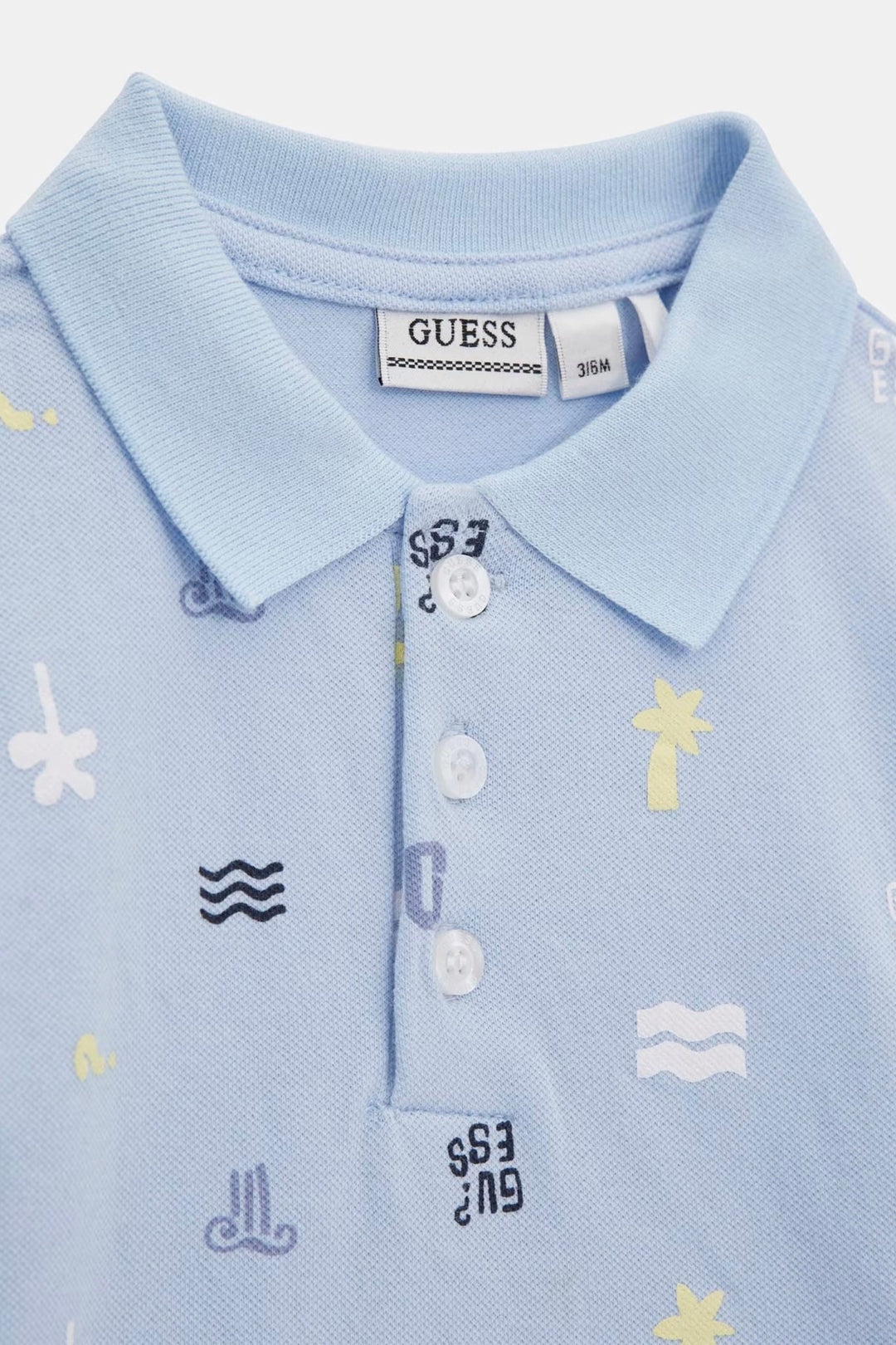 GUESS® Kids "Seb" Blue Summer Print Polo Shirt & Shorts - Millie and John