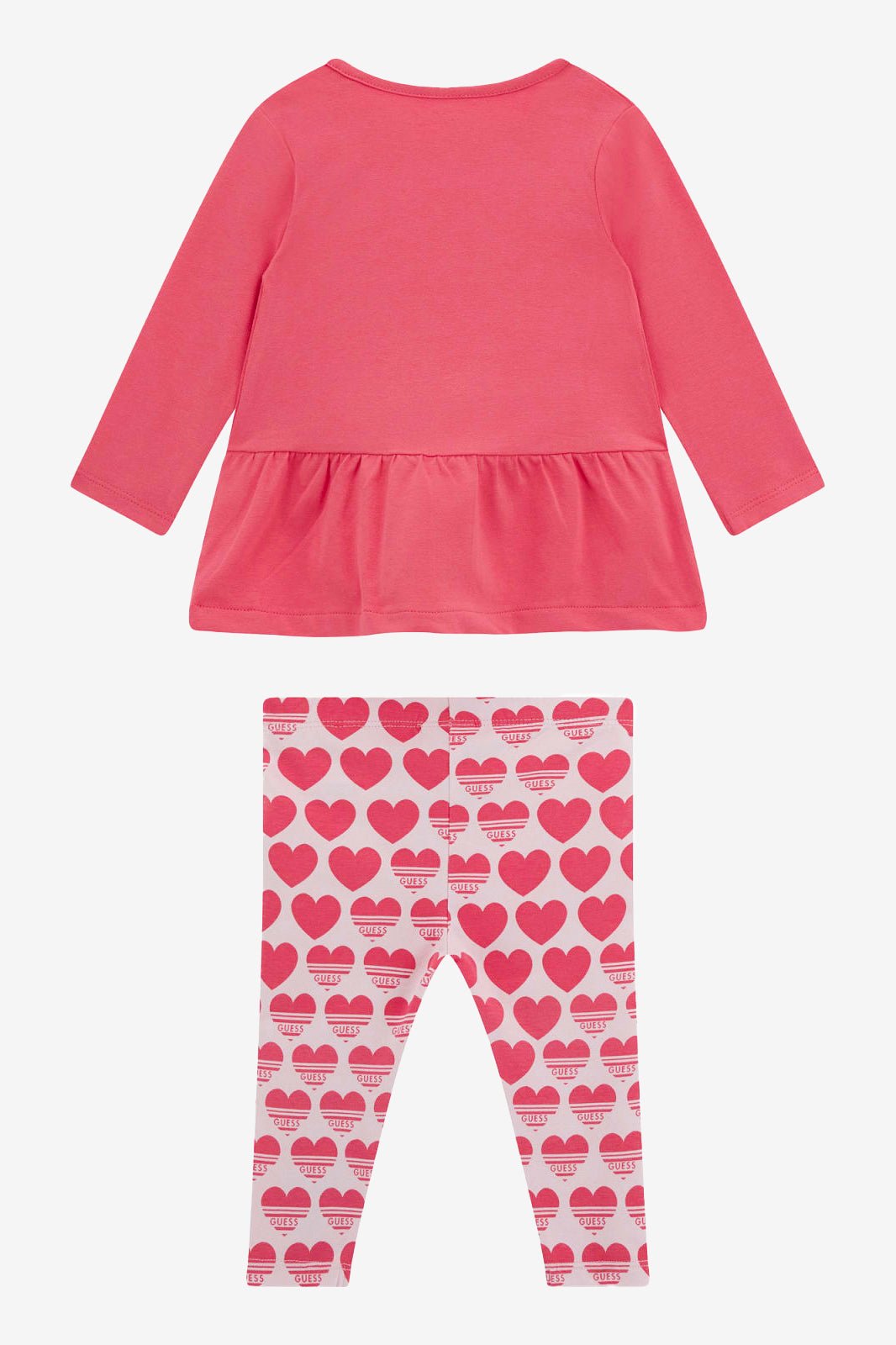 GUESS® Kids "Sienna" Cerise Peplum Top & Heart Leggings - Millie and John