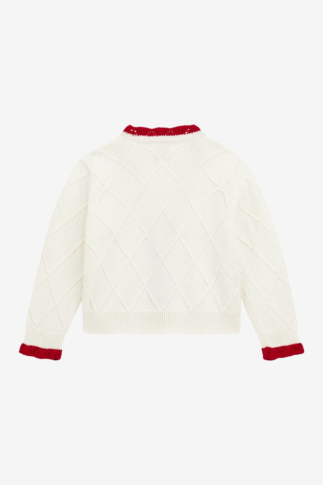 GUESS® Kids "Tansy" Ivory & Red Embroidered Cherry Cardigan - Millie and John