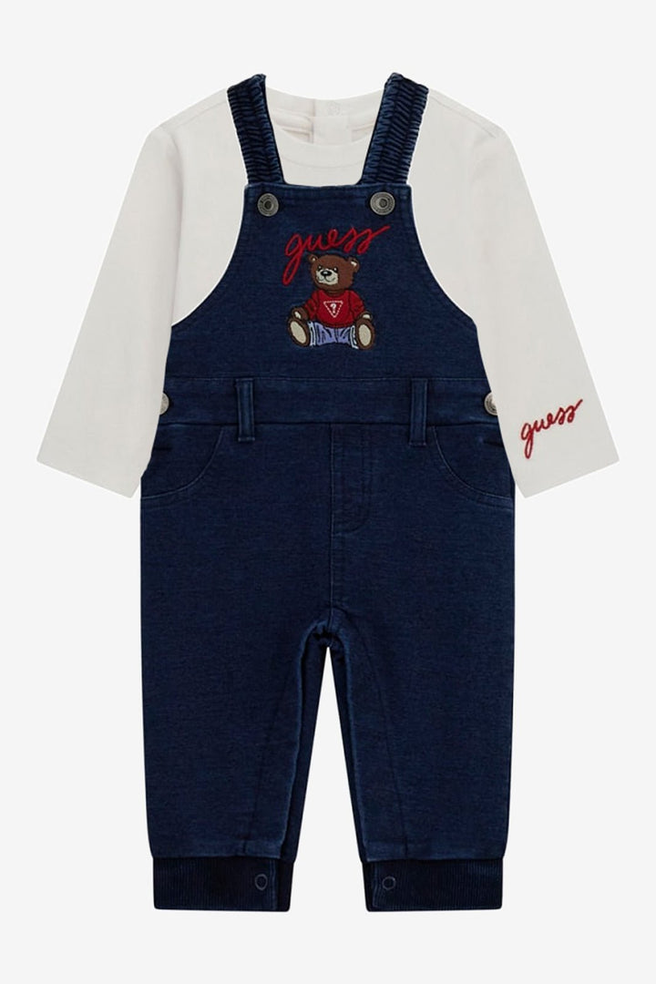 GUESS® Kids "Teddy" Navy Teddy Bear Dungaree Set - Millie and John
