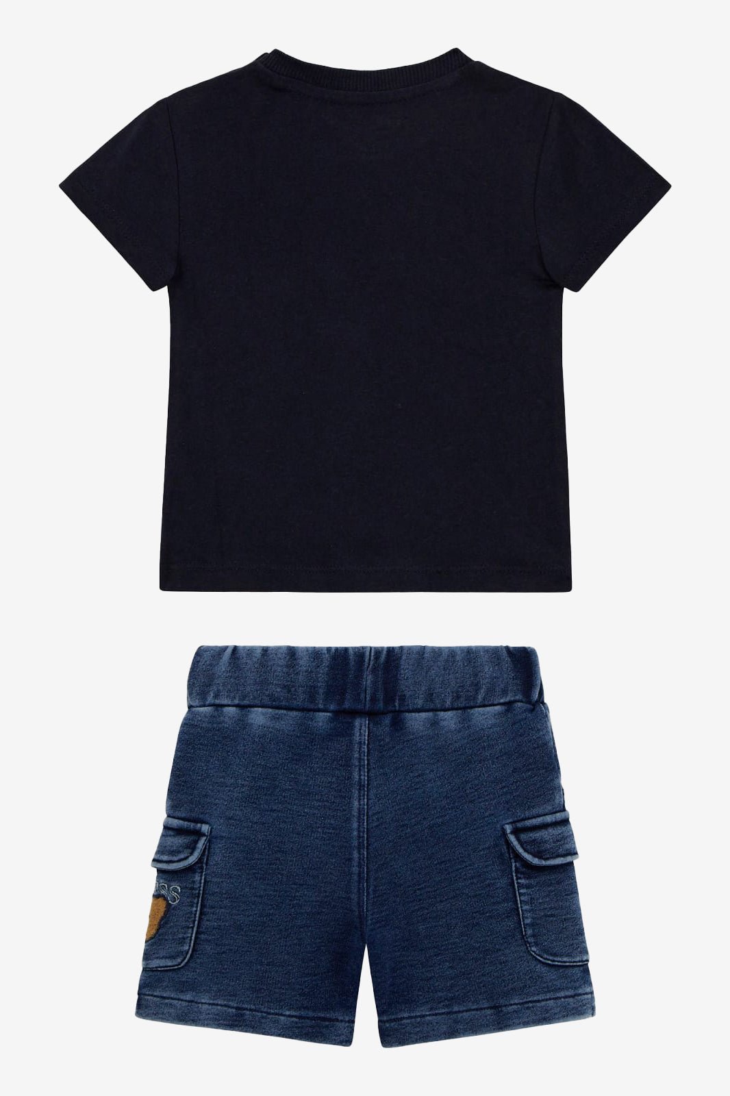 GUESS® Kids "Zac" Navy Skateboard Teddy T-Shirt & Shorts - Millie and John