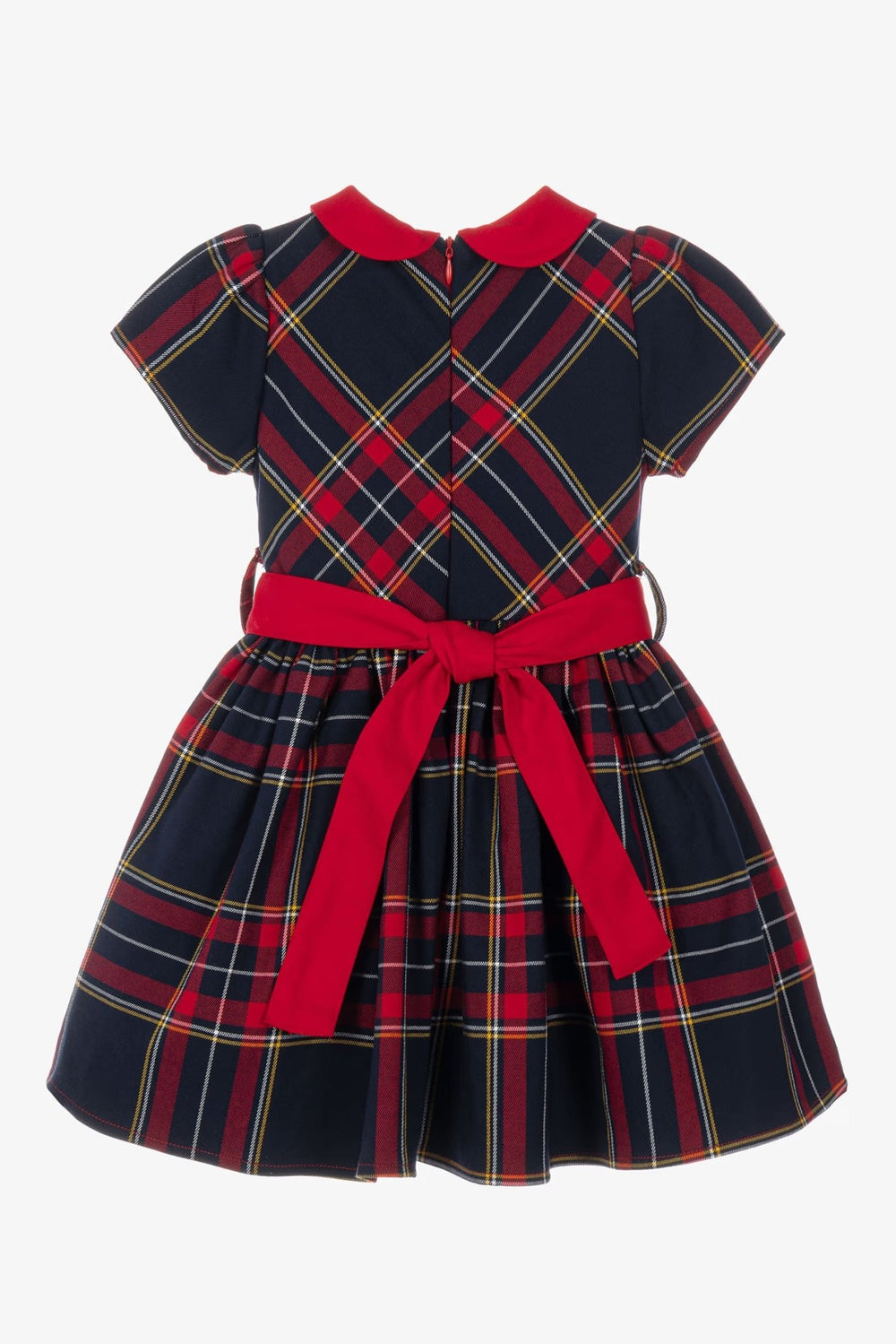 iDo "Arabella" Navy & Red Tartan Bow Dress - Millie and John