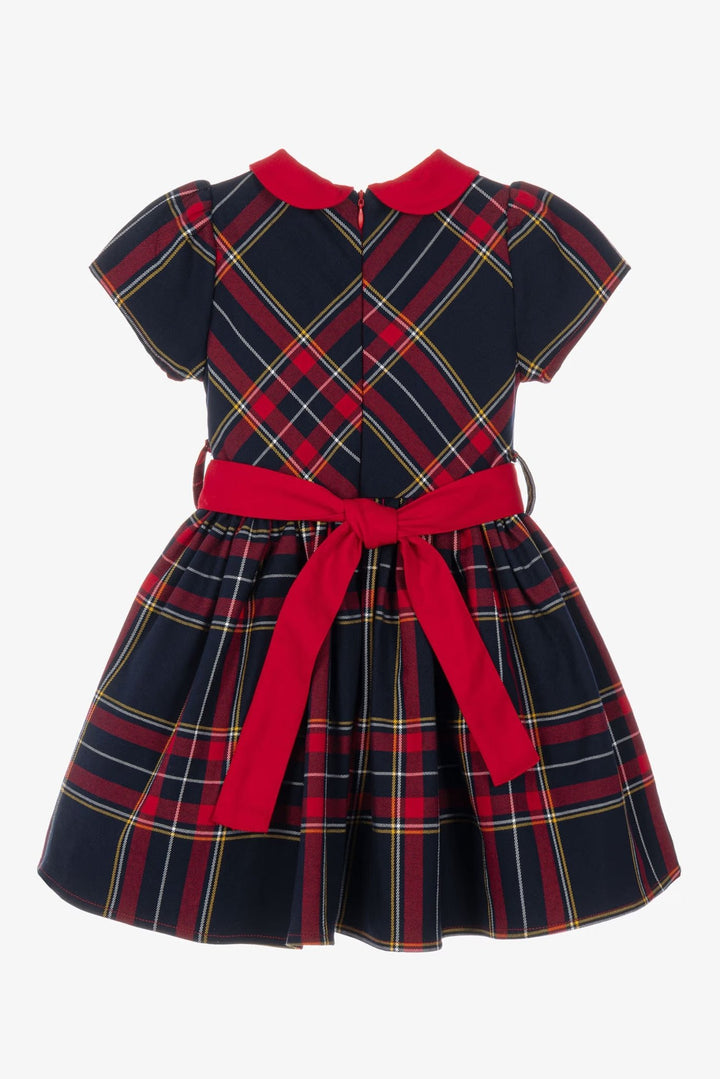 iDo "Arabella" Navy &amp; Red Tartan Bow Dress - Millie and John