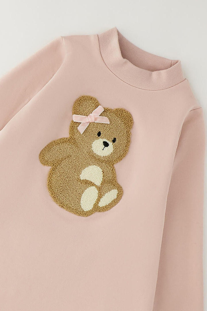 iDo "Bonnie" Dusky Pink Teddy Bear Sweatshirt Dress - Millie and John
