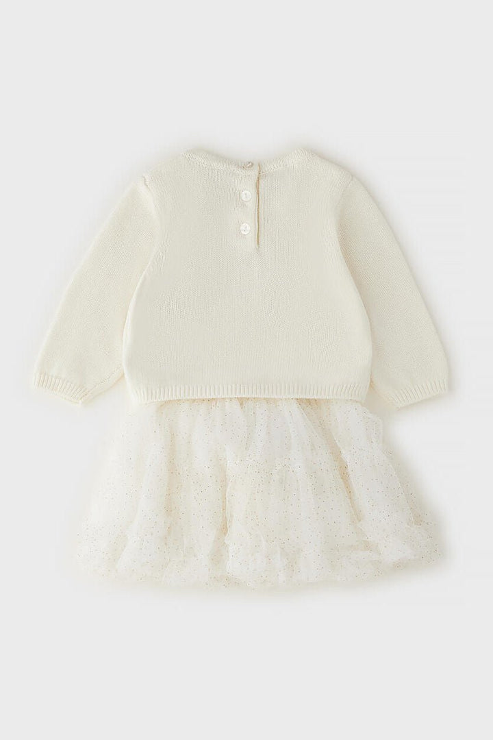 iDo "Celeste" Cream Knit Jumper &amp; Gold Glitter Tutu Skirt - Millie and John