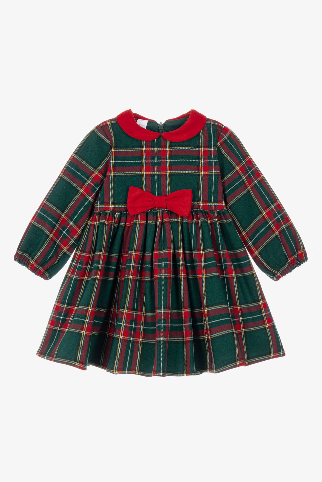 iDo "Georgiana" Bottle Green &amp; Red Tartan Dress - Millie and John