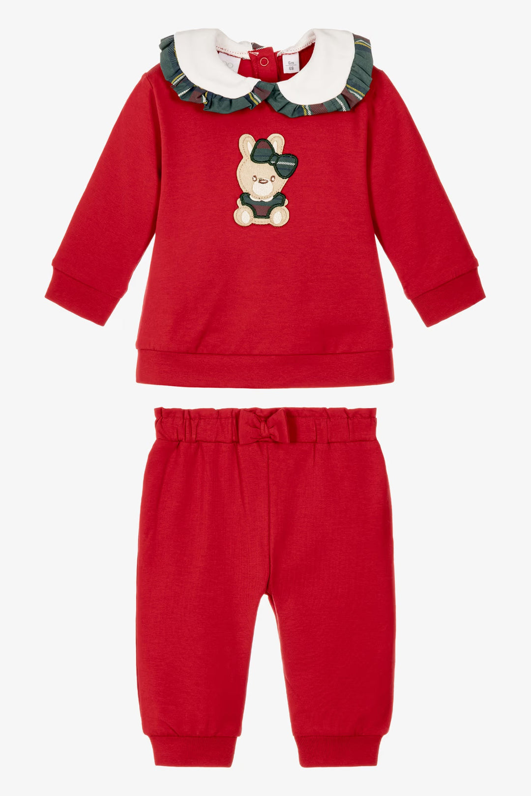 iDo "Harriet" Red Bunny &amp; Tartan Top &amp; Trousers Set - Millie and John
