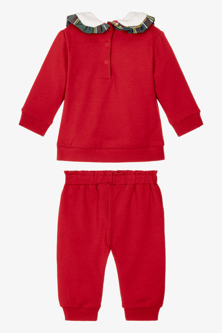 iDo "Harriet" Red Bunny &amp; Tartan Top &amp; Trousers Set - Millie and John