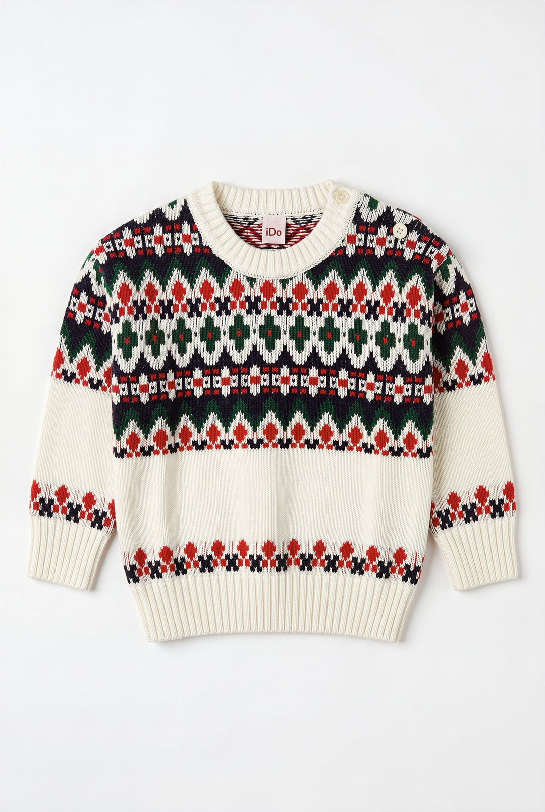 iDo "Harrison" Ivory Fair Isle Knitted Jumper - Millie and John