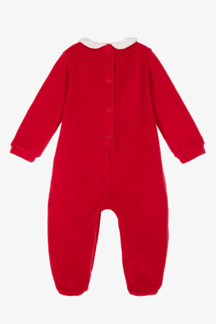 iDo "Noelle" Red My First Christmas Velour Sleepsuit - Millie and John